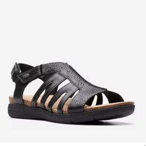 NEW Clarks Sandals April Belle Black Leather Size 7